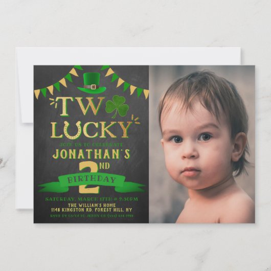 Twee gelukkige St. Patrick's Day 2e verjaardag fot Kaart (Voorkant)