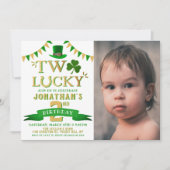Twee gelukkige St. Patrick's Day 2e verjaardag fot Kaart (Voorkant)