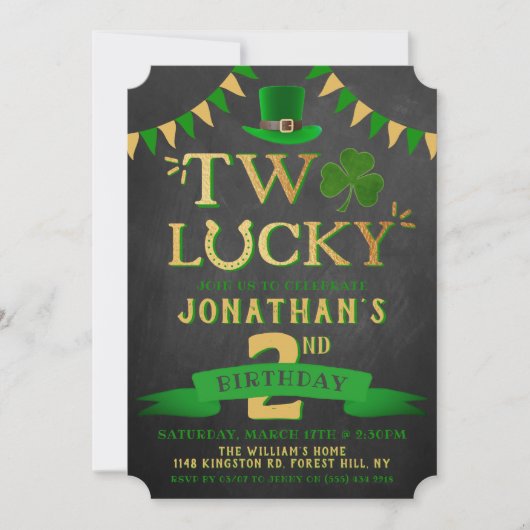 Twee gelukkige St. Patrick's Day 2e verjaardag Kaart (Voorkant)