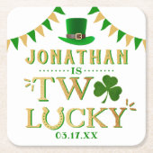 Twee gelukkige St. Patrick's Day 2e verjaardag Kartonnen Onderzetters (Voorkant)