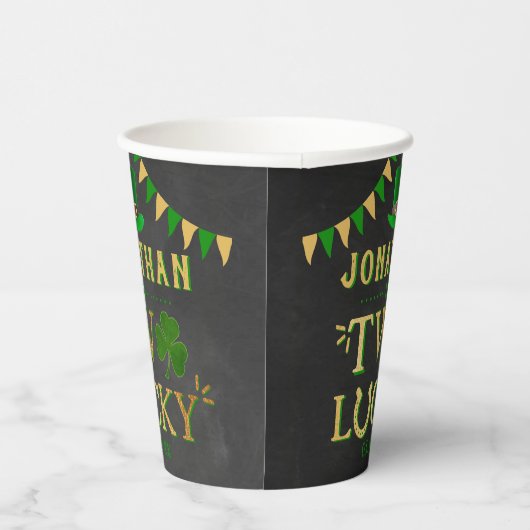 Twee gelukkige St. Patrick's Day 2e verjaardag Papieren Bekers (Rechts)