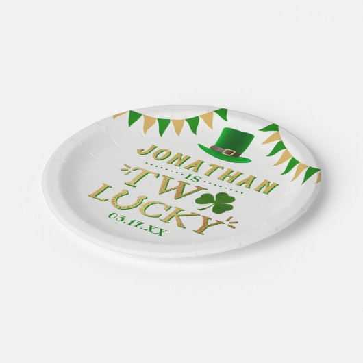 Twee gelukkige St. Patrick's Day 2e verjaardag Papieren Bordje (Gekanteld)