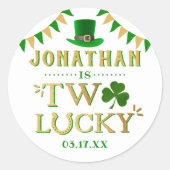 Twee gelukkige St. Patrick's Day 2e verjaardag Ronde Sticker (Voorkant)