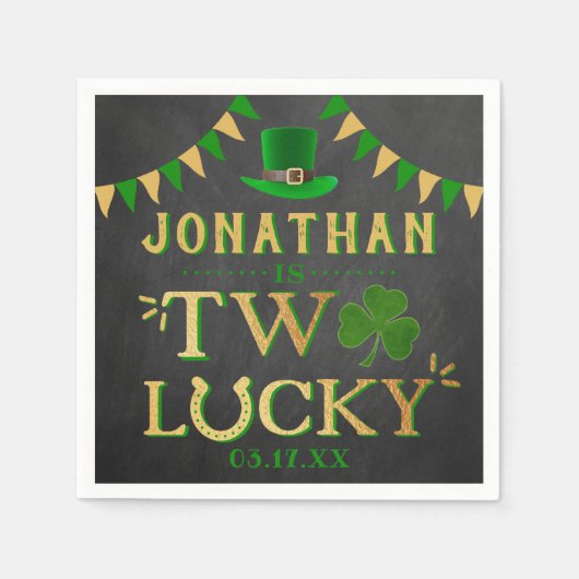 Twee gelukkige St. Patrick's Day 2e verjaardag Servet (Voorkant)