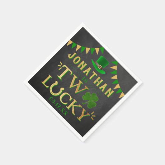 Twee gelukkige St. Patrick's Day 2e verjaardag Servet (Hoek)