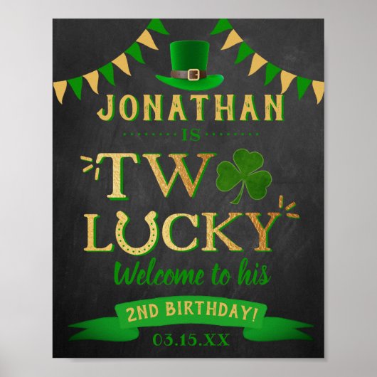 Twee gelukkige St. Patrick's Day 2e verjaardag Wel Poster (Voorkant)