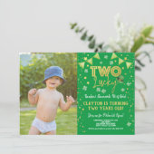 Twee gelukkige tweede verjaardag St Patrick's Day  Kaart (Staand voorkant)