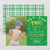 Twee gelukkige tweede verjaardag St Patrick's Day  Kaart (Voorkant / Achterkant)