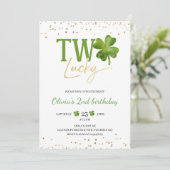 Twee gelukkige verjaardagsuitnodiging, het thema v kaart (Staand voorkant)