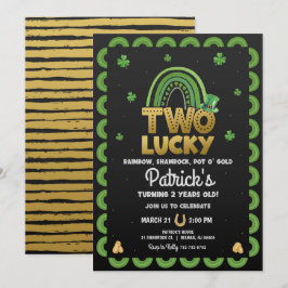 Twee gelukkige verjaardagsuitnodiging St. Patrick' Kaart