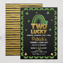 Twee gelukkige verjaardagsuitnodiging St. Patrick'