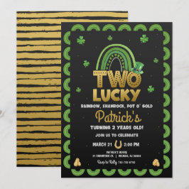 Twee gelukkige verjaardagsuitnodiging St. Patrick' Kaart