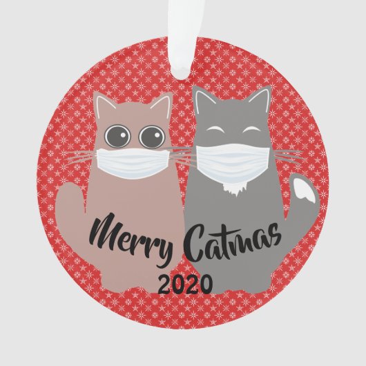 Twee gemaskeerde katten 2020 Acrylhoudend Ornament (voorkant)