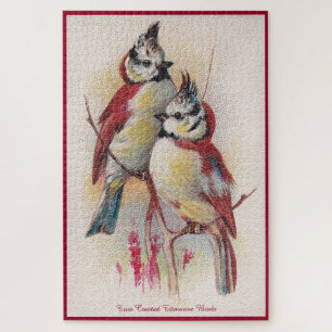 Twee gemene Titmouse vogels groot puzzel Legpuzzel