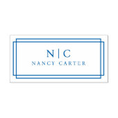 Twee geometrische grenzen met monogram  zelfinktende stempel (Design)