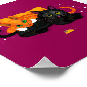 Twee geometrische katten die naast elkaar liggen poster (Hoek)