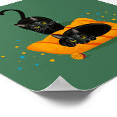 Twee geometrische zwarte katten die één op het kus poster (Hoek)