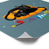 Twee geometrische zwarte katten slapen na feest poster (Hoek)