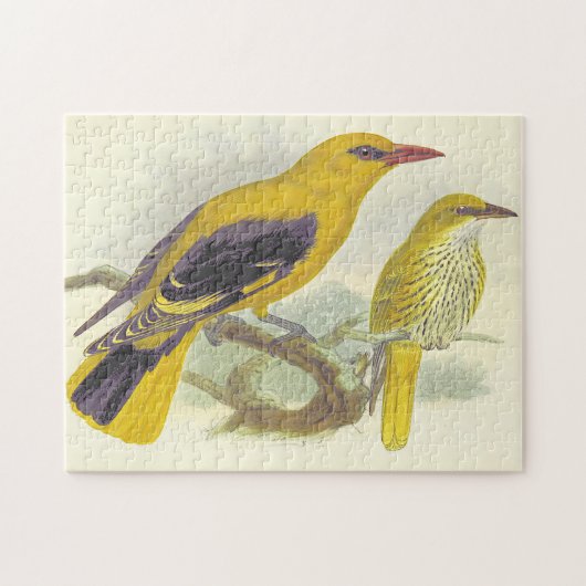 Twee geperste vogels, stijl, puzzel (Horizontaal)