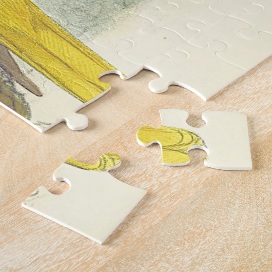 Twee geperste vogels,  stijl, puzzel legpuzzel (Zijkant)