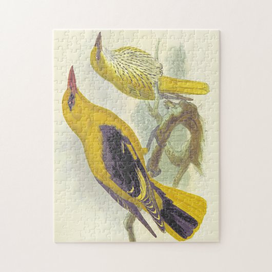 Twee geperste vogels, stijl, puzzel legpuzzel (Verticaal)