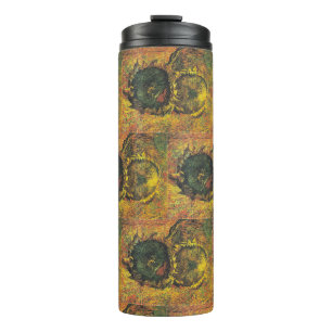 Twee geslepen zonnebloemen van Vincent van Gogh Thermosbeker