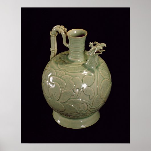 Twee gespoute jug met een bladontwerp poster (Voorkant)