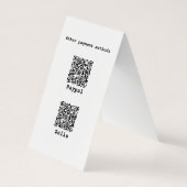 Twee gesteunde Drie Gepludeerde Code QR Visitekaartje (Achterkant)