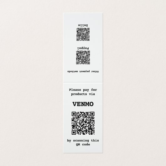 Twee gesteunde Drie Gepludeerde Code QR Visitekaartje (Buitenkant ongevouwen)
