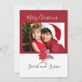 Twee gesteunde kerstfoto's feestdagenkaart (Achterkant)