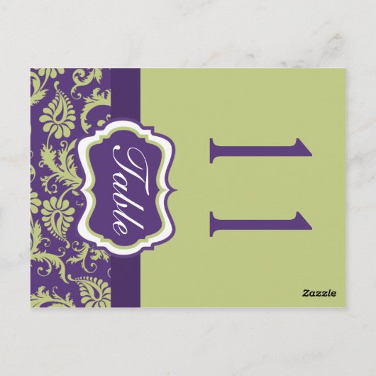 Twee gesteunde Paarse en Groene Aantal van de Lijs Briefkaart (Achterkant)