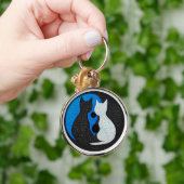 Twee gestileerde katten sleutelhanger (Hand)