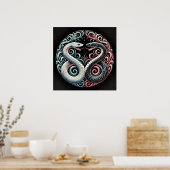 Twee gestileerde slangen poster (Keuken)