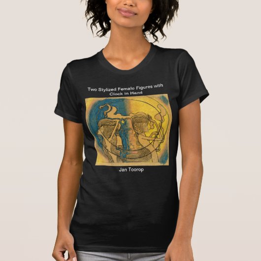 Twee gestileerde Vrouw figuren Jan Toorop T-shirt (Voorkant)