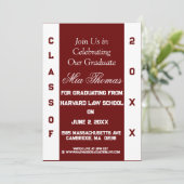 Twee getinte Afstuderen uitnodiging (Staand voorkant)