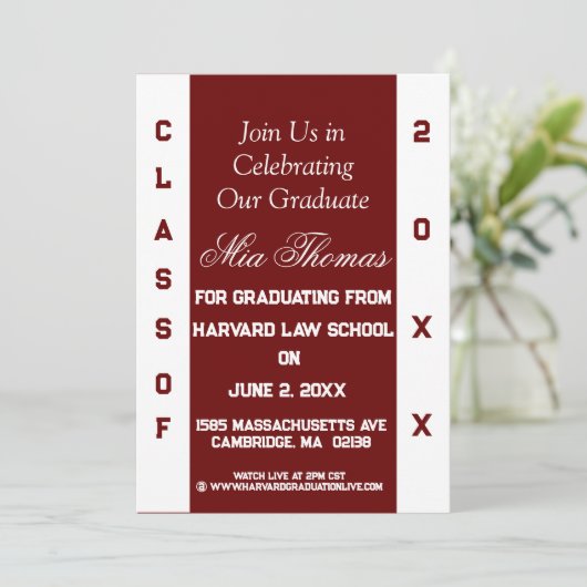 Twee getinte Afstuderen uitnodiging (Staand voorkant)