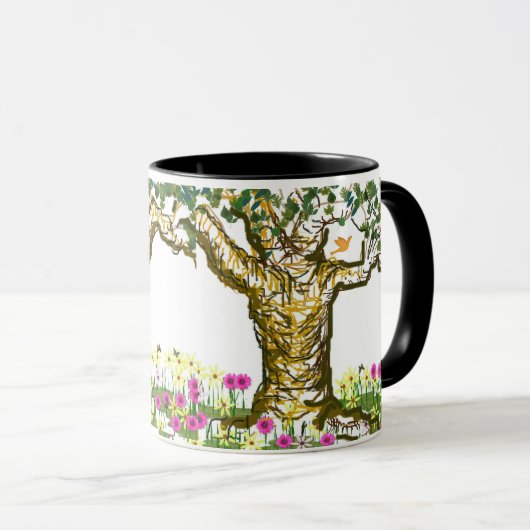 Twee getinte boombeker mok (Voorkant rechts)