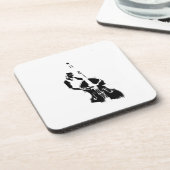 Twee getoned Upright Bass Player-contour Bier Onderzetter (Linkerzijde)