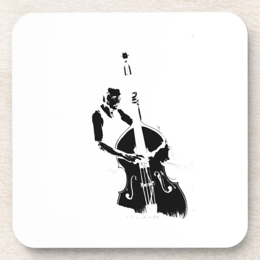 Twee getoned Upright Bass Player-contour Bier Onderzetter (Voorkant)