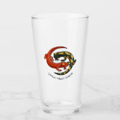 Twee getwijnde glimlachende Salamander Friends Car Glas (Voorkant)