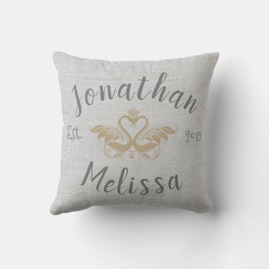 Twee Gevestigde Zwanen Kussen (Achterkant)