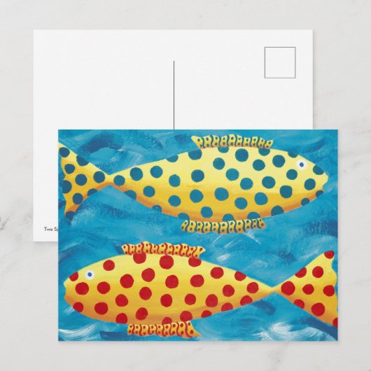 Twee Gevlekte Vissen Schilderij Briefkaart (Voorkant / Achterkant)