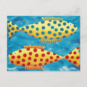 Twee Gevlekte Vissen Schilderij Briefkaart