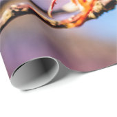 Twee geweldige Sakura Flowers. Roze, blauwe achter Cadeaupapier (Rol Hoek)