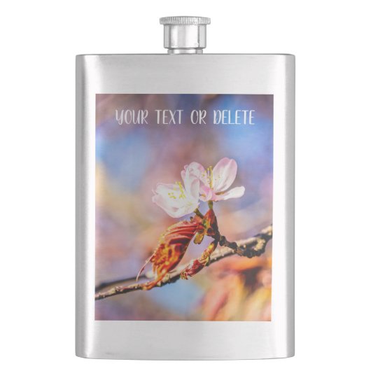 Twee geweldige Sakura Flowers. Roze, blauwe achter Flacon (Voorkant)