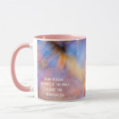Twee geweldige Sakura Flowers. Roze, blauwe achter Mok (Links)