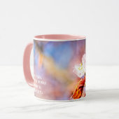 Twee geweldige Sakura Flowers. Roze, blauwe achter Mok (Voorkant links)