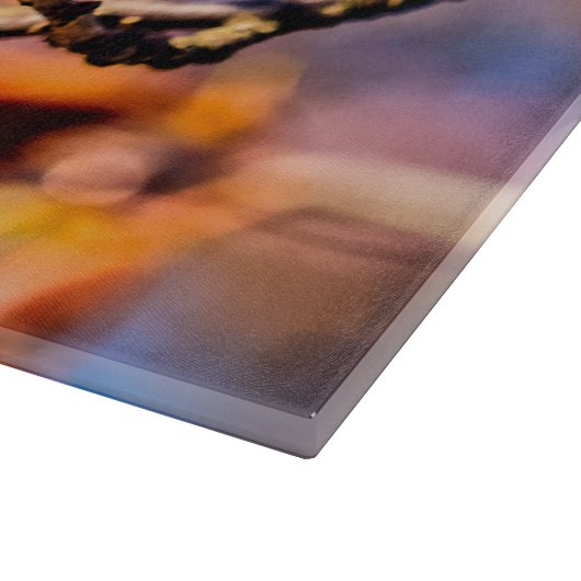 Twee geweldige Sakura Flowers. Roze, blauwe achter Snijplank (Hoek)