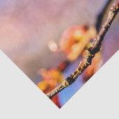 Twee geweldige Sakura Flowers. Roze, blauwe achter Tissuepapier (Detail)
