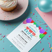 TWEE geweldige tweede verjaardag ballon banner bla Kaart